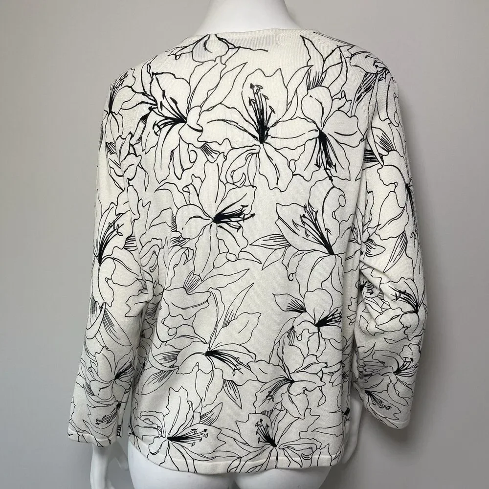 Vintage Marisa Christina Cardigan Butterfly Embroidered L Cottage Fairy Festival